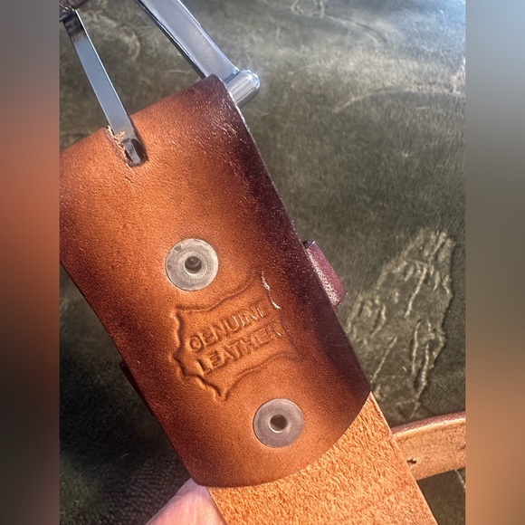 Brown Leather Belt- army theme - Picture 5 of 9